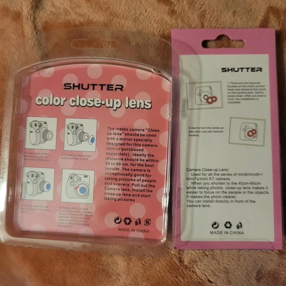 Fujifilm Instax Mini 8 Pink Instant Camera + Box + Lenses - Tested Works